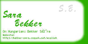 sara bekker business card